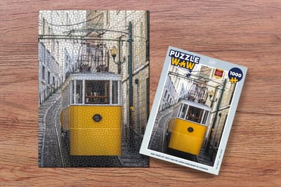 Puzzel Een tram zit vast aan de Lavra kabelbaan in Lissabon - Legpuzzel - Puzzel 1000 stukjes volwassenen