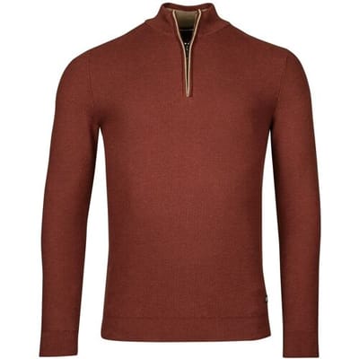 Baileys Trui Half Zip Structure Knit Deep Red / male
