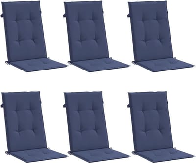 Stoelkussens Set - Buitenmeubels Kussens - Comfortabel Zitten - Waterafstotend Polyester - 6 Stuks - Donkerblauw