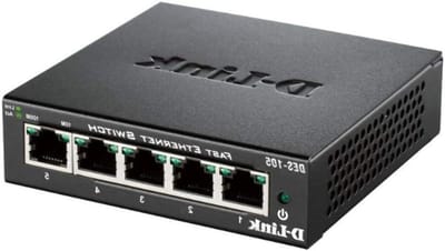 Netwerk Switch - Ethernet Hub - Internet Delen - Robuuste Metalen Behuizing - 5 Poorten - Zwart