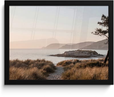 Poster in lijst - Fotolijst 40x30 cm - Posters - Landschap - Kust - Duinen - Posterlijst zwart - Decoratie - Wanddecoratie woonkamer - Muurdecoratie slaapkamer