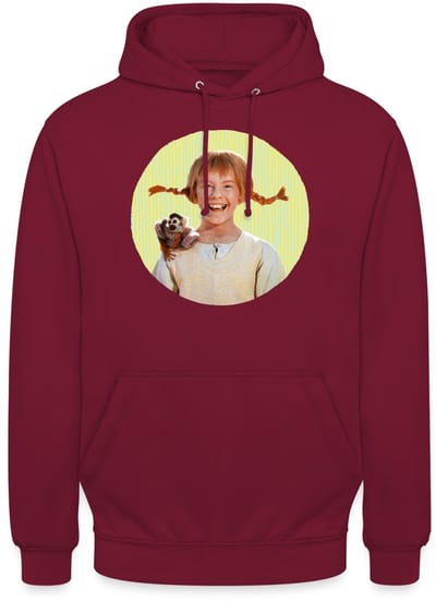 Pippi Langkous Portret Pippi Met Meneer Nilsson Hoodie Unisex