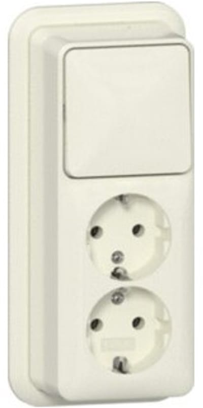 Gira Combinatie Wipschakelaar/Dubbele Wandcontactdoos Met Randaarde - 16 A - 250 V