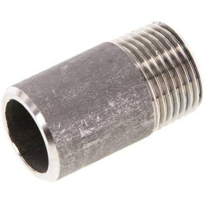 R 3/8'' Buitendraad x 17.2mm RVS Pijpnippel met Las uiteinde 20 Bar DIN 2982 - 30mm [2 Stuks]