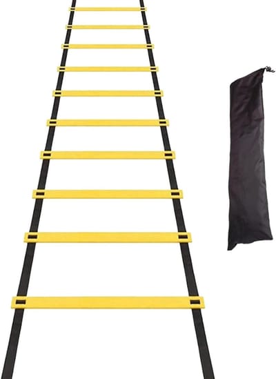 Speed Ladder - Agility Ladder - Voetbal Training - Nylon en PP Materiaal - 500x40cm - Zwart