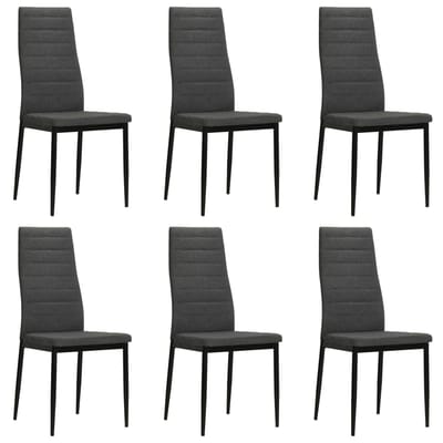 vidaXL - Eetkamerstoelen - 6 - st - stof - donkergrijs