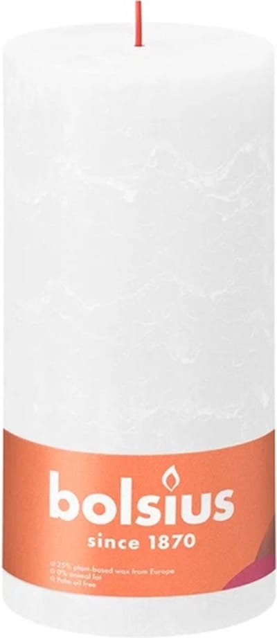 4 stuks Bolsius witte rustiek stompkaars 200/100 (125 uur) Cloudy White