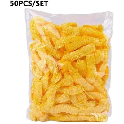 50/100 STuks Disposable Douchemuts Elastisch Plastic Verdikt 42cm Waterdicht Hoofddeksel voor Spa Salon Haarkleuring Vrouwen Elastische Haarmuts
