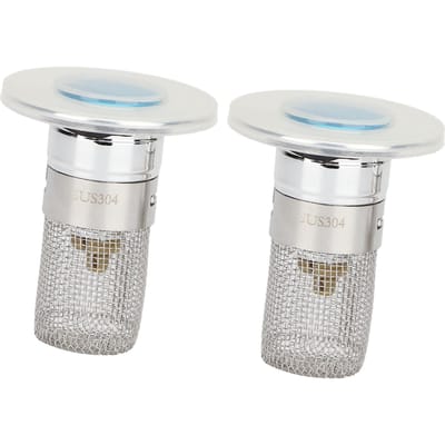 2 Pièces Filtre de Bonde d'Évier Acier Inoxydable Anti-Odeur Anti-Bouchon Bouchon de Vidage Pop-Up Capteur de Cheveux pour Salle de Bain Cuisine Lavage white