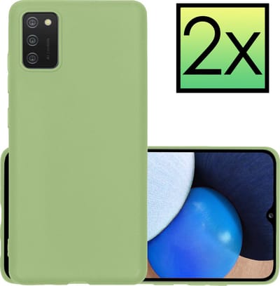 Hoesje - 2 Stuks - Geschikt voor Samsung Galaxy A03s - Sterk & Shockproof - Case Siliconen - Back Cover - Telefoon Hoes - Groen
