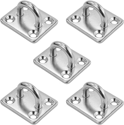 Dailygoods- Oogplaat Roestvrij staal - Plafondbeugel - 4-gaans Haken - Voor Bootrigging - Schommelhangmat - Eenvoudig te Installeren - Bevestigingshaak