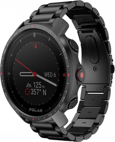 Strap-it Stalen schakel bandje - geschikt voor Polar Grit X / Grit X Pro / Vantage M / M2 / M3 / V3 - zwart