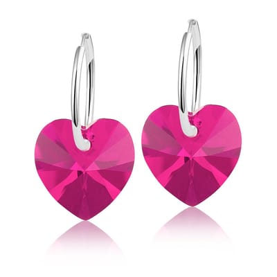 Montebello Oorbellen Alicia HZ109 - Swarovski Hart - 925 Zilver Gerhod. - Ø14mm - 24mm