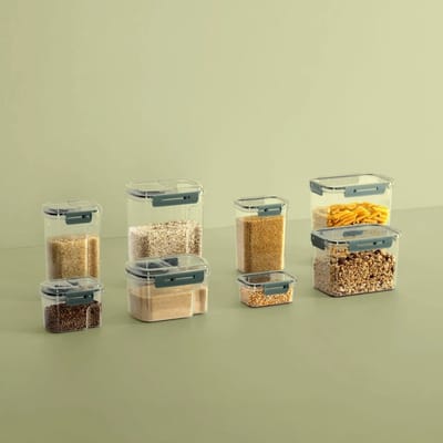 5Five Vershoudbakje met deksel - kunststof - 1x stuks - 1300 ml - luchtdicht- met clips - vriezer - bewaarbakjes