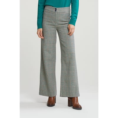 River Woods Multi Checked Wide Leg Pants Size: 34 | Wide-Leg & Flared Pants Outlet | Dames | Grijs