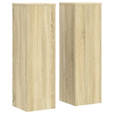 vidaXL - Plantenstandaards - 2 - st - 25x25x80 - cm - bewerkt - hout - sonoma - eiken