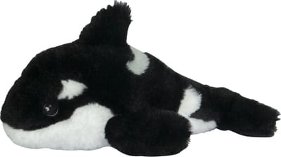 Nature Planet Knuffeldier Orka - zachte pluche stof - premium knuffels - zwart/wit - 25 cm - zeedieren/vissen