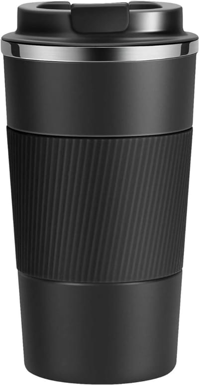 DVDSS® Koffie warmhoudbeker - Reisbeker - warm en koud (500 ml) - Zwart