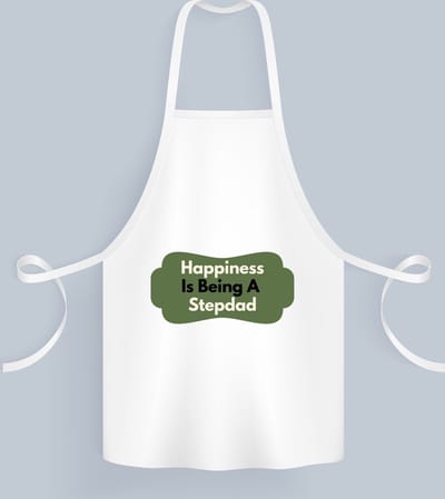 Akyol - happiness is being a stepdad Keukenschort - Papa - de liefste stiefvader - vader cadeautjes - vaderdag - verjaardag - geschenk - kado - 82 bij 71 cm