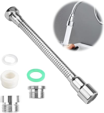 Allecto Plus - Universele Waterkraanverlenging 20CM voor Keukenkraan met 2 Adapters - Keuken & Badkamer Helper