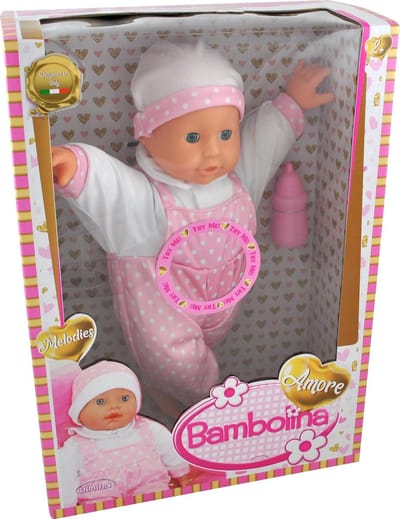 Pop met babygeluidjes - Amore - 40 cm.