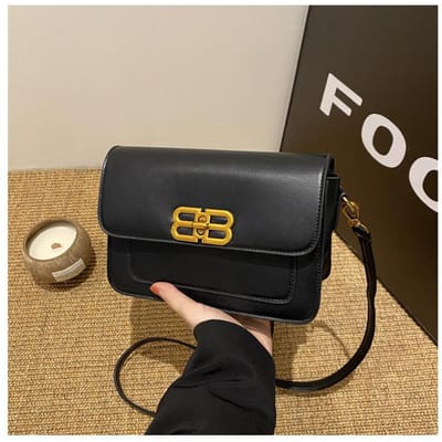 Modieuze Kleine Vierkante Tas Modieuze Echt Leer Nieuwe Mode Retro High-end Handtas Crossbody Tas Veelzijdige Dames Tas black