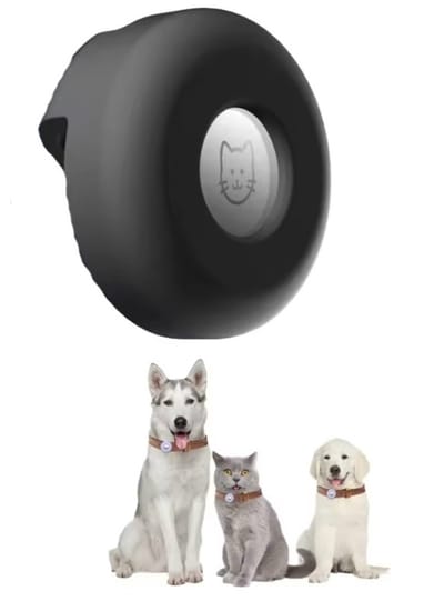 Zwarte Siliconen Halsbandhoes/Houder geschikt voor Apple Airtag - Perfect voor Huisdieren zoals Honden en Katten van Heble®