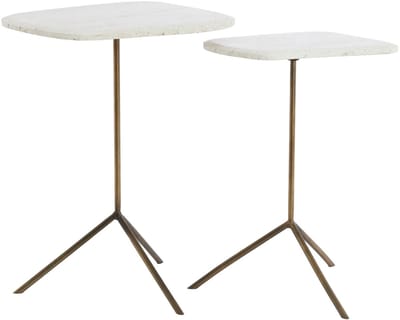 Light & Living bijzettafel LINOS van metaal crème – 53x30x48 cm