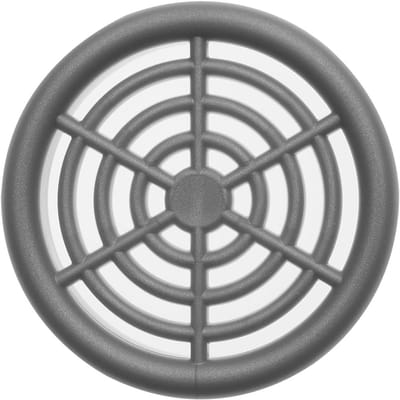 Ventilatierooster met sleuven - Ventilatieroos inbouw - Meubels ventileren - Met afdekrand - Ø 48 mm - Zilvergrijs