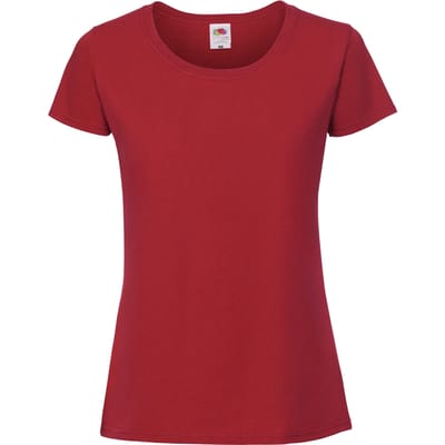 Fruit Of The Loom Vrouwen / Dames Fit Ringgesponnen Premium Tshirt (Rood)