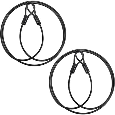 GELLDG Anti-diefstalbeveiligingskabel — Veiligheidsslot voor fiets & helm — Gevlochten staaldraadconstructie — Waterdicht & flexibel ontwerp — Lengte: 150 cm — Geschikt voor fietsen, motorfietsen en bagage — Zwart — 2stuks