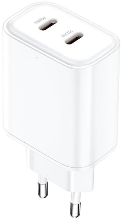 OneOne 35W snellader met 2 poorten. USB C en USB C poort. Witte PD lader. Oplader adapter past op Samsung Galaxy Z Fold, F42, M10s, M11, M15, M1, Flip, M22, M23, M55s, M05, M53, M62, Quantum