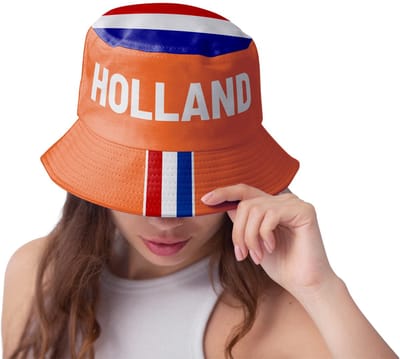 Funny Fashion Verkleed hoedje Supporters - Holland - Nederland - oranje - bucket hat - volwassenen