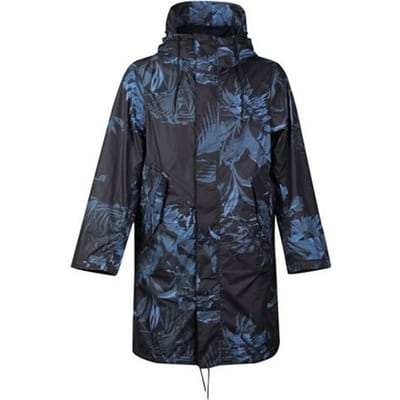 Nike Nsw Parka Aop Geweven Print Halflange Jas met Capuchon Heren Bovenkleding Blauw Zwart AR1599-010 M gray