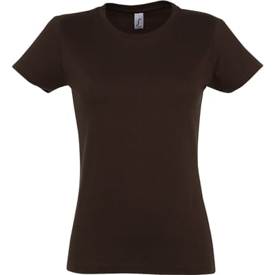 SOLS Dames/dames Imperial Heavy Short Sleeve T-Shirt (Chocolade)