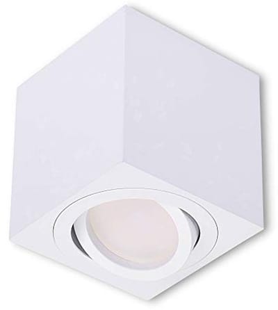 Wit LED opbouwlamp 9 watt koud wit GU10 230V - 80x84 mm aluminium - plafondinbouwlamp voor loft