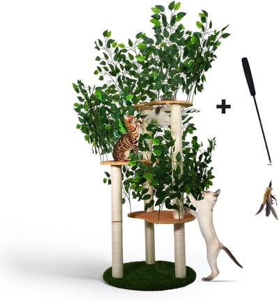 Krabpaal 170CM - Kattenboom - Krabpaal Voor katten – Kattentoren - Met Bladeren - Kattenkrabpaal