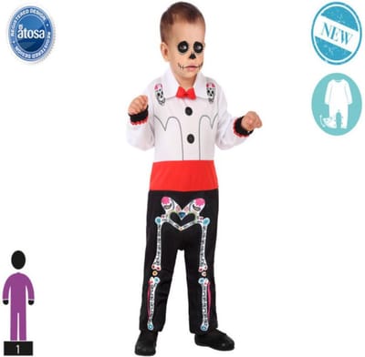 ATOSA - Dia de los muertos baby meisje skelet vermomming - 6-12 maanden (74 cm)