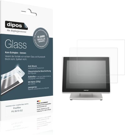 dipos – 2x Matte Pantserfolie geschikt voor Posiflex PS-3615-G2 | 9H Screenprotector