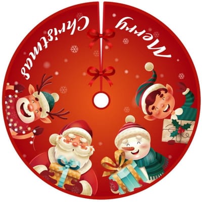 Dailygoods- Kerstboomrok 90CM - Rood - Polyester - Decoratie - Duurzaam - Lichtgewicht - Houdt vloeren schoon - Kerstboomdecoratie