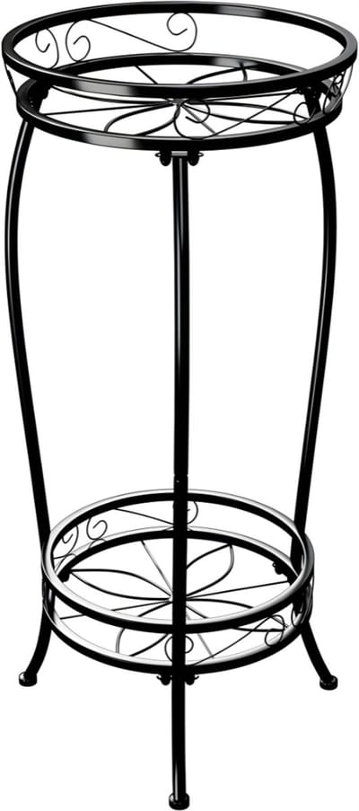 AHD® Plantenrek - Plantentafel - Plantenstandaard Binnen - Plantenrek Binnen - Zwart - 32cm x 32cm x 69cm