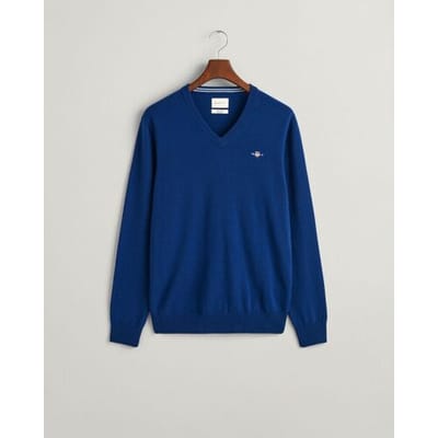 Gant Trui Superfijne Lamswol V-Hals College Blue / male