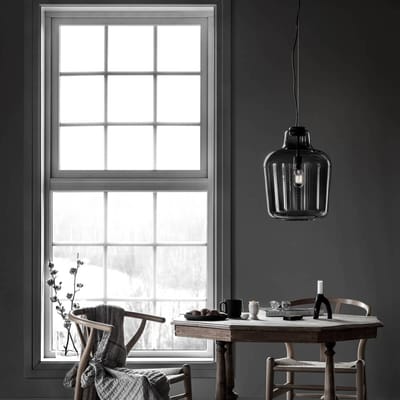 Northern Glazen hanglamp Say my name, rookgrijs