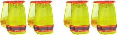 4 Helmschaalafdekkingen van Netweefsel met Reflecterende Strepen, Nekbescherming en Zonneklep voor Veiligheid en Comfort tijdens Fietsen