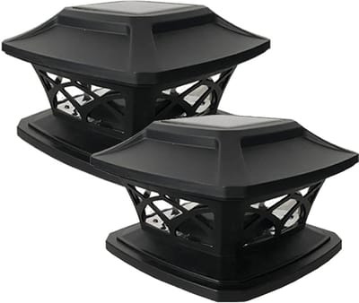 Oneay Solar paallampen set van 2 stuks – Waterdichte schuttingverlichting – Draadloze tuinverlichting voor schuttingen en tuinpaden – Zwart
