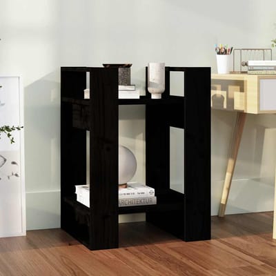 vidaXL - Boekenkast/kamerscherm - 41x35x57 - cm - massief - grenenhout - zwart