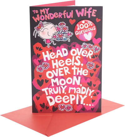 Liefdeskaart voor Valentijnsdag met Schattige Badge voor Partner