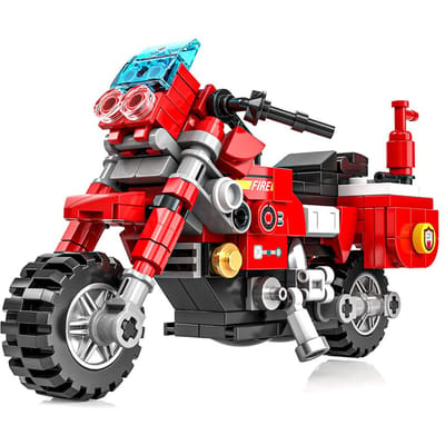 233 PIÈCES Blocs Moto Rouge Jouet Puzzles de Feu Ensembles de Briques Jouets Éducatifs Ornement de Bureau Cadeaux red