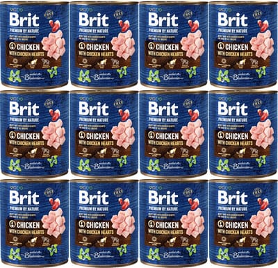 Brit Premium by Nature Serie - Kip en Hart Natvoer - Evenwichtige Voeding - Rijk aan Vitaminen