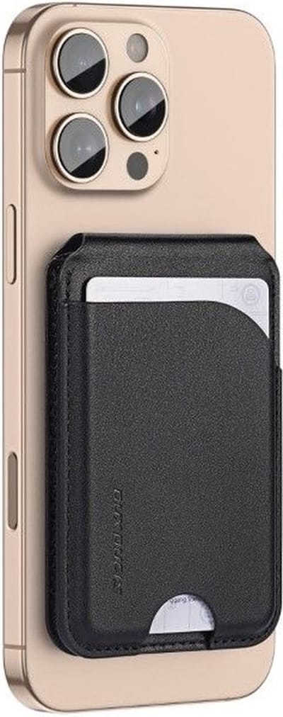 Dux Ducis - Magnetische pasjes houder geschikt voor Apple iPhone 12/13/14/15/16 - Neva Series - Magnetic Wallet Stand - Magnetische Pasjeshouder iPhone - Zwart